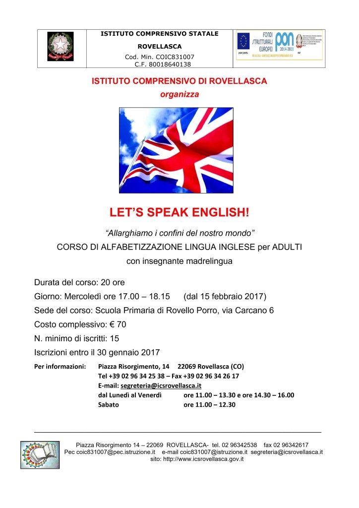 corso inglese locandina